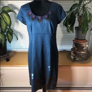 Boden Navy Purple Petal Shortsleeved Dress